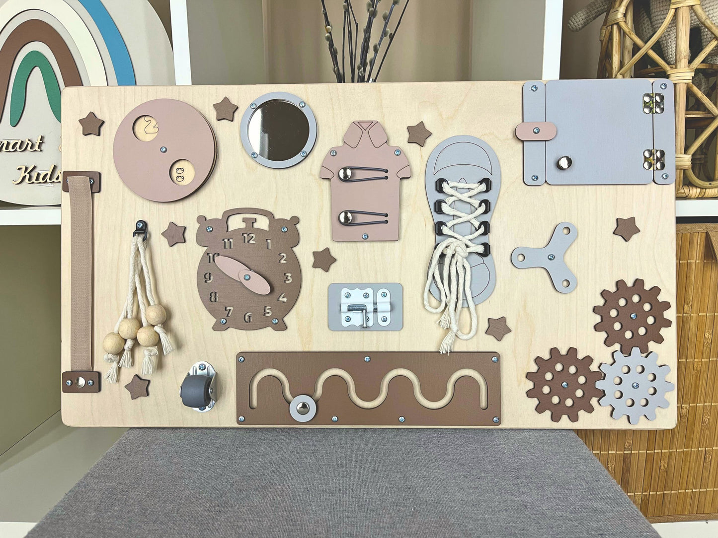 Travel Busy Board for toddlers 60x30 cm (19x12 inch)