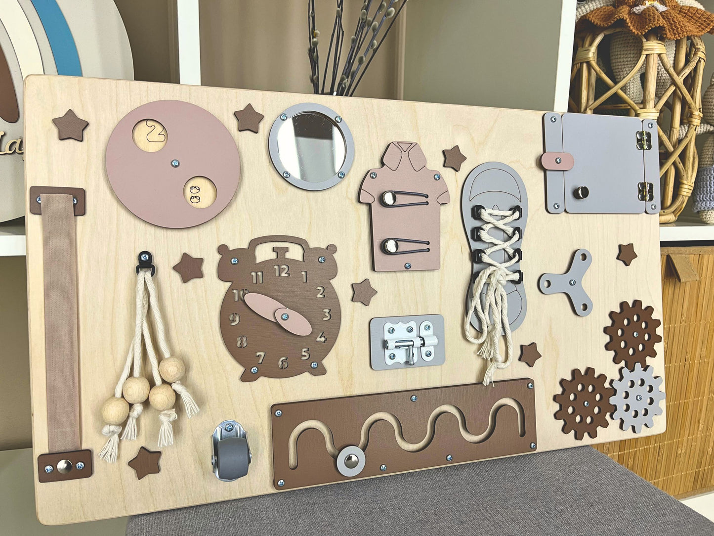 Travel Busy Board for toddlers 60x30 cm (19x12 inch)