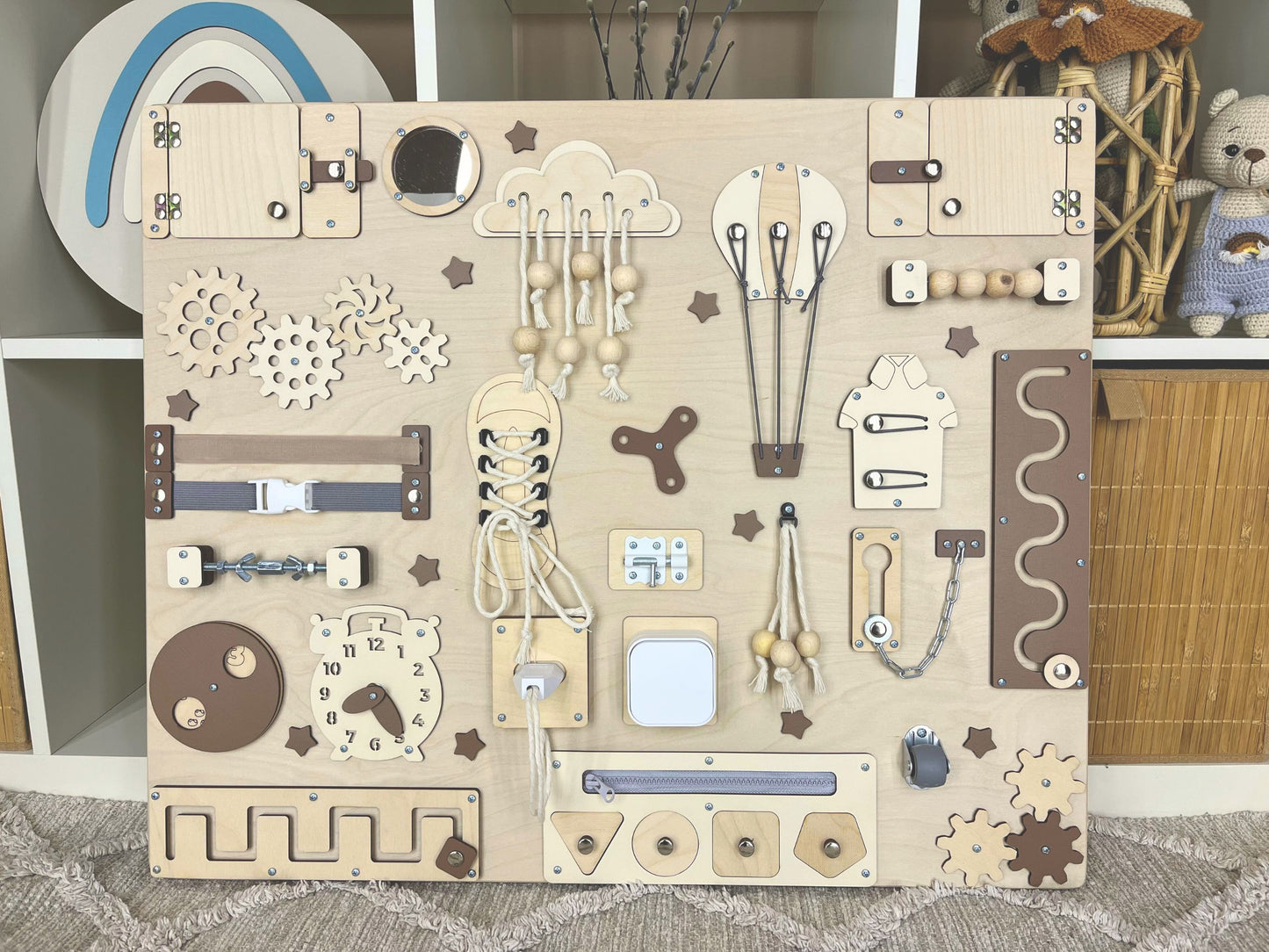Handmade busy board for toddlers
