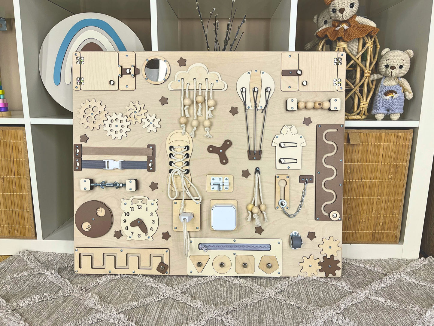 Handmade busy board for toddlers