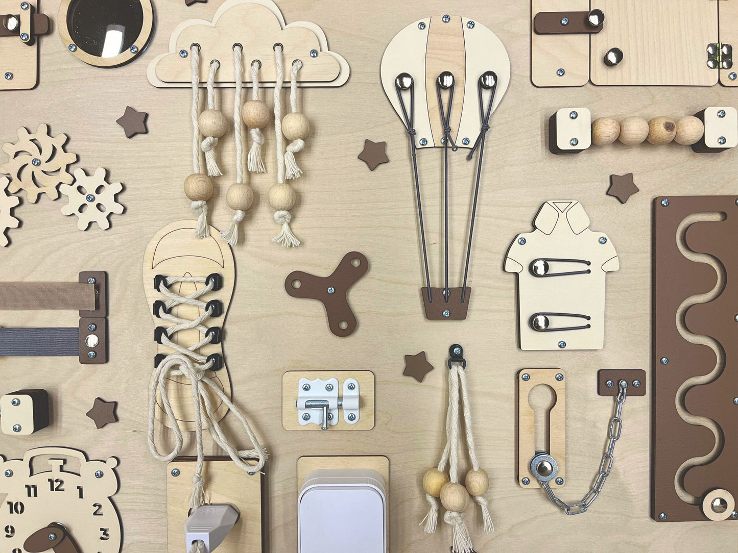 Handmade busy board for toddlers