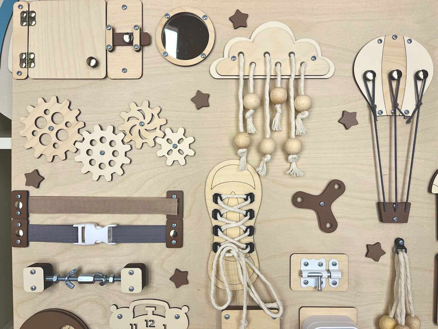 Handmade busy board for toddlers