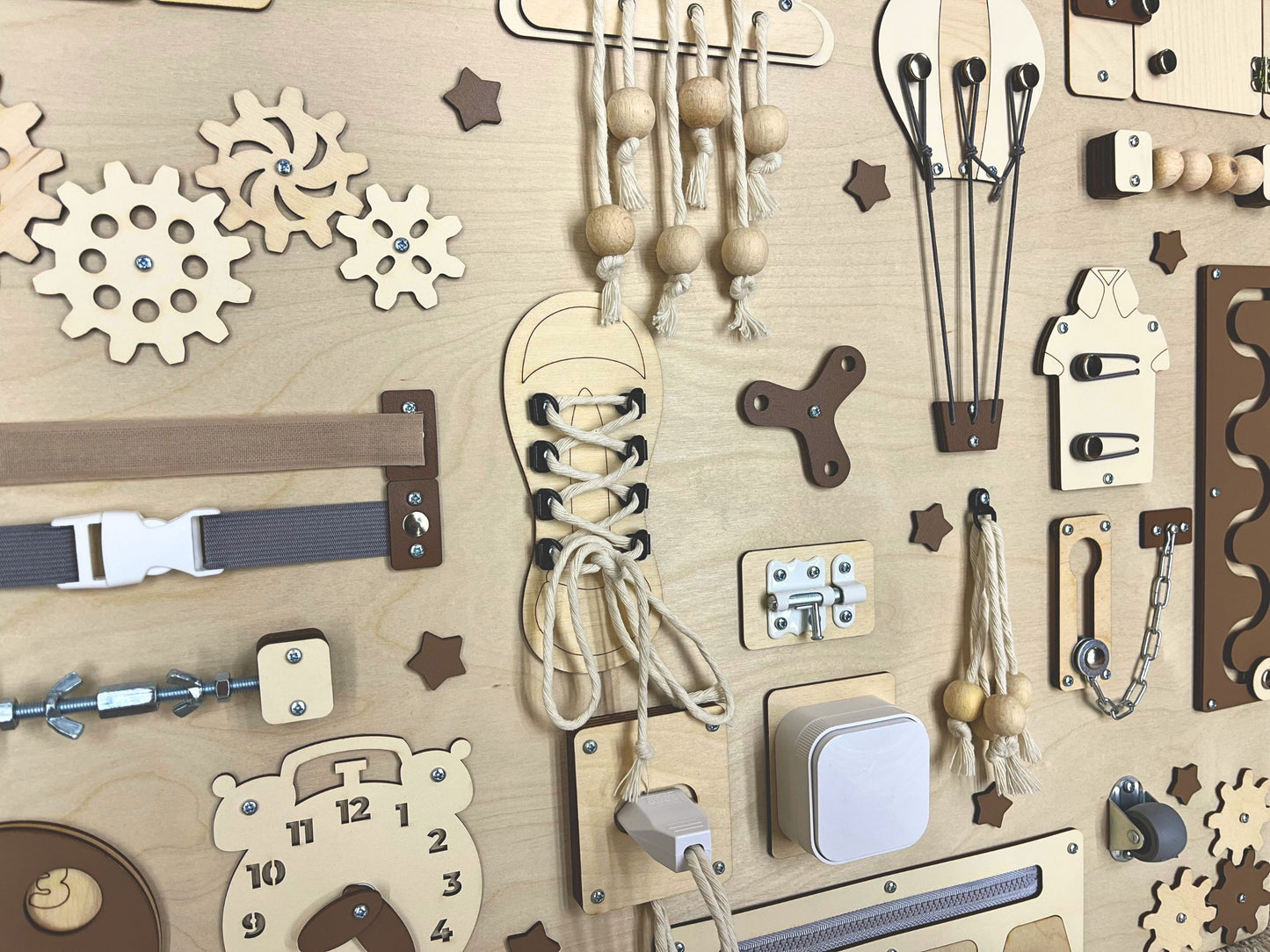 Handmade busy board for toddlers
