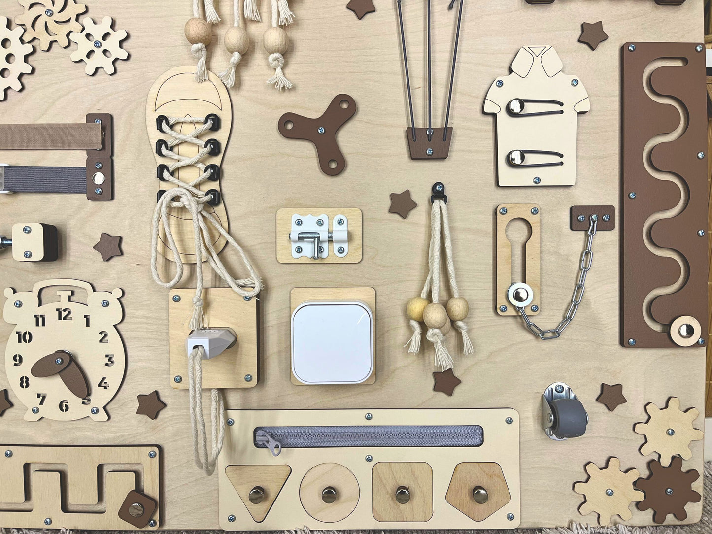 Handmade busy board for toddlers