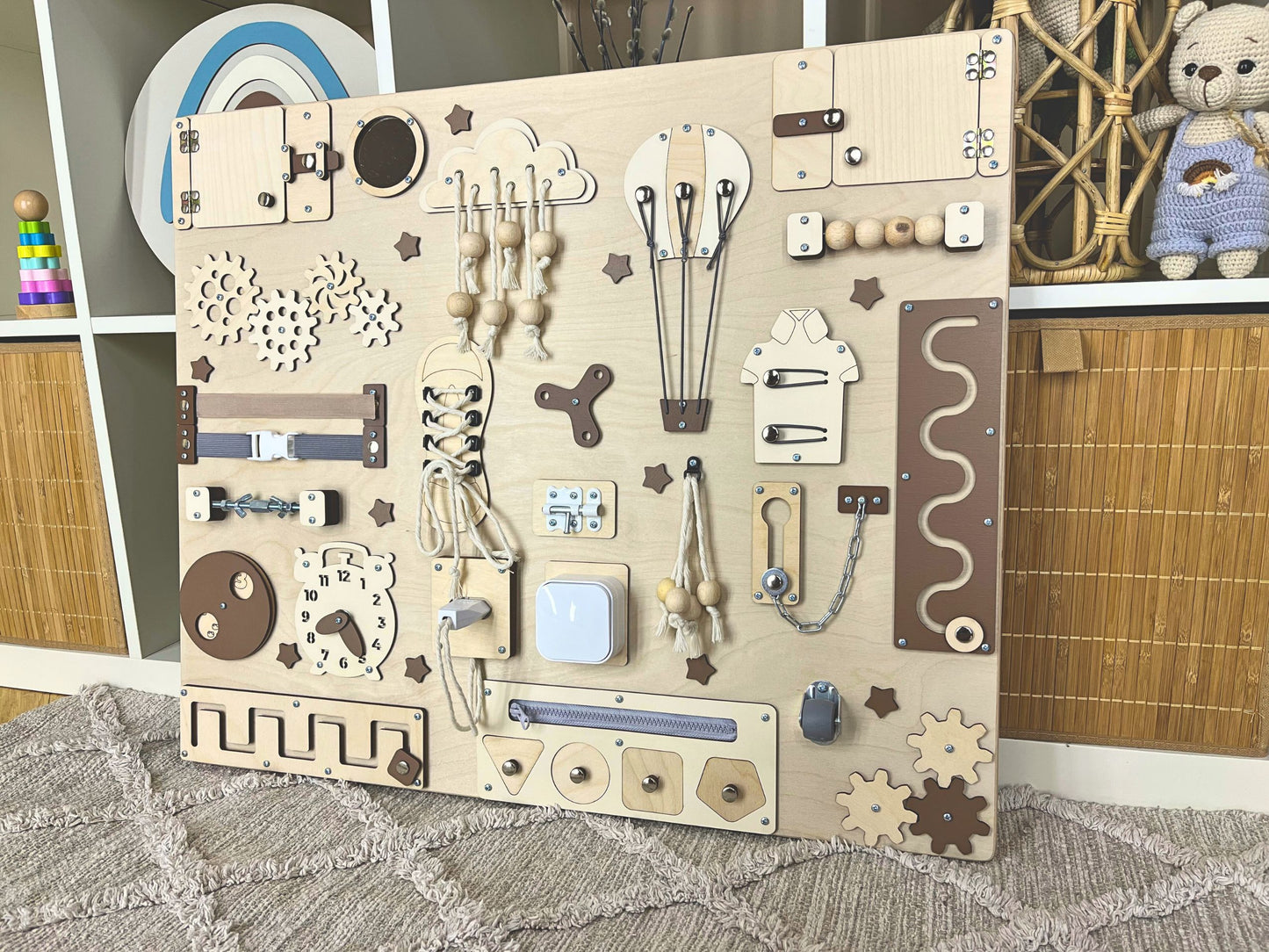 Handmade busy board for toddlers