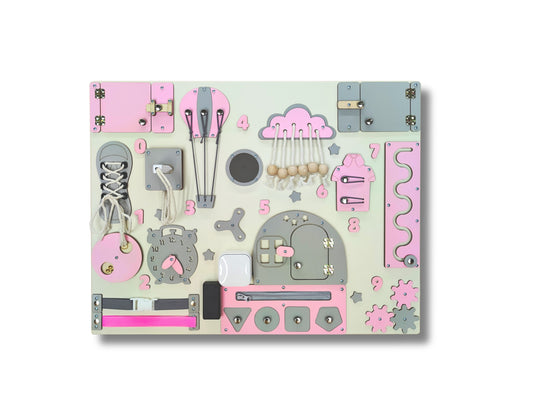 Rosa Busy Board für Kleinkinder mit LED