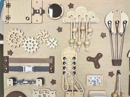 Handmade busy board for toddlers