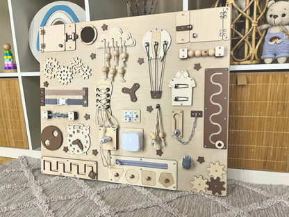 Handmade busy board for toddlers