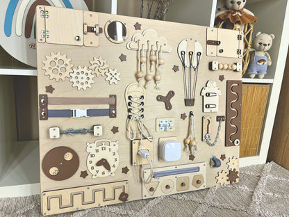 Handmade busy board for toddlers